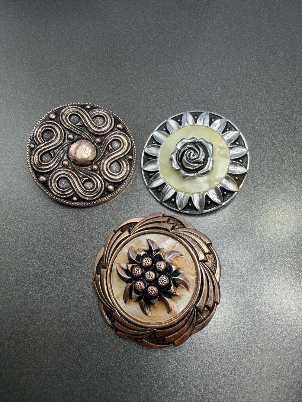 Vintage Scarf Clips West Germany lot of 3